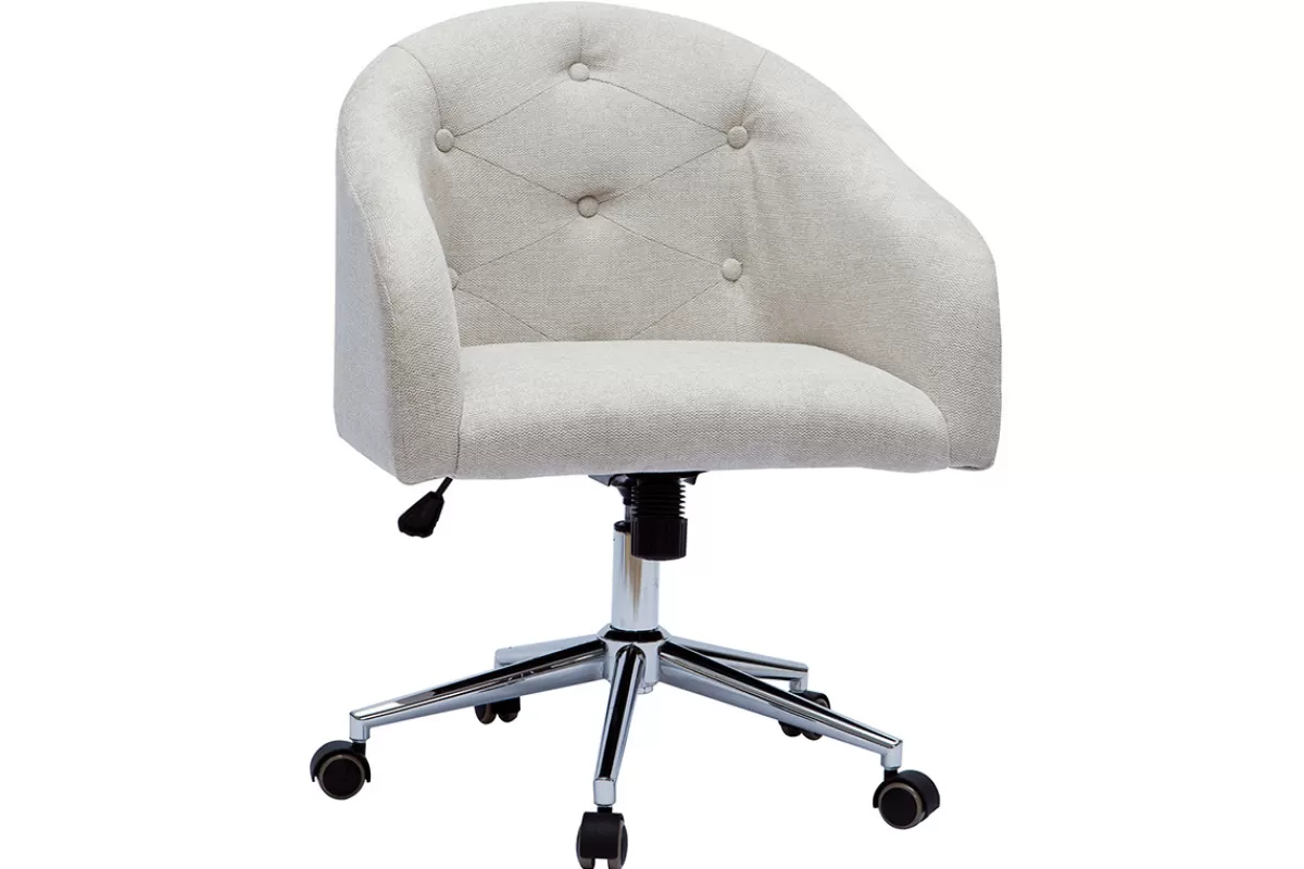 Miliboo Silla De Oficina | Sillón De Oficina A Precios Bajos-Sillón de escritorio terciopelo natural SHARON