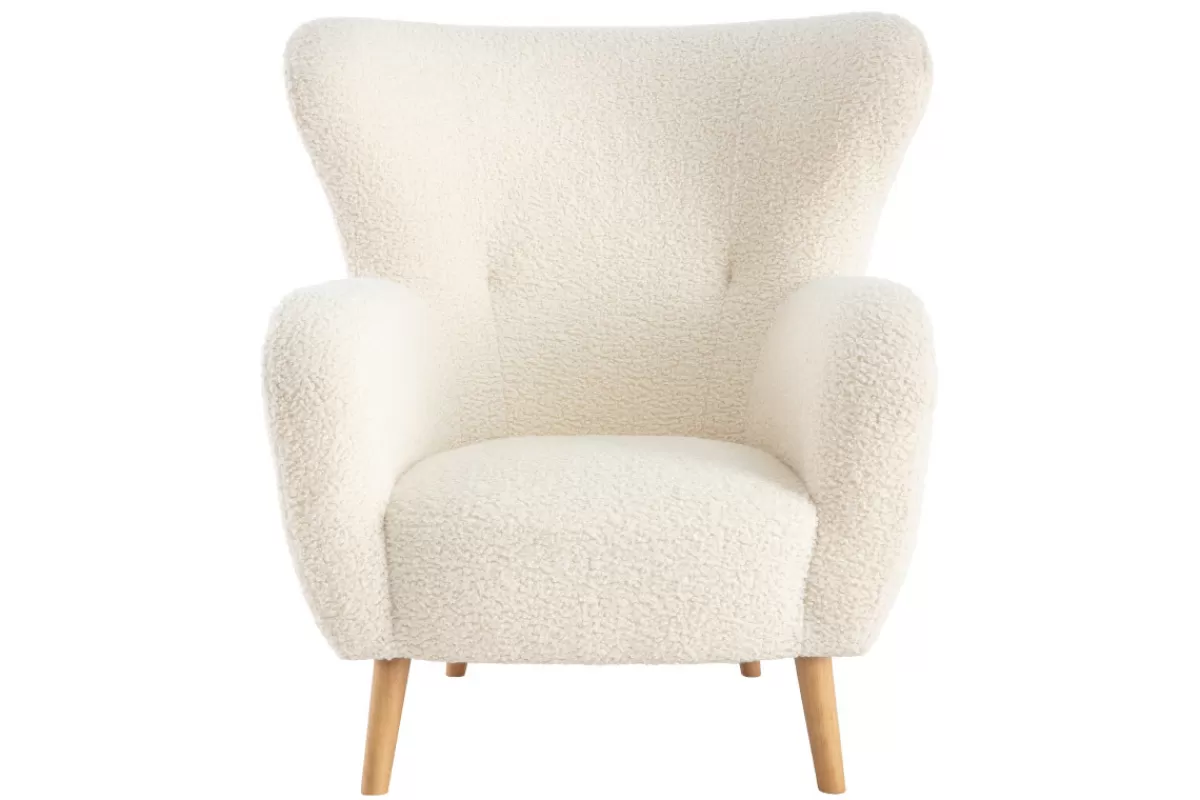 Miliboo Sillones | Sillón-Sillón de tejido blanco efecto lana rizada KORO