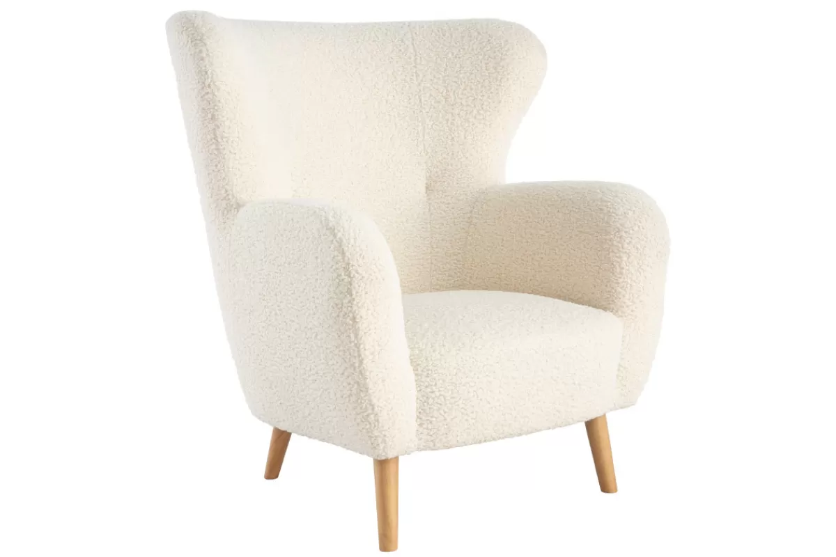 Miliboo Sillones | Sillón-Sillón de tejido blanco efecto lana rizada KORO