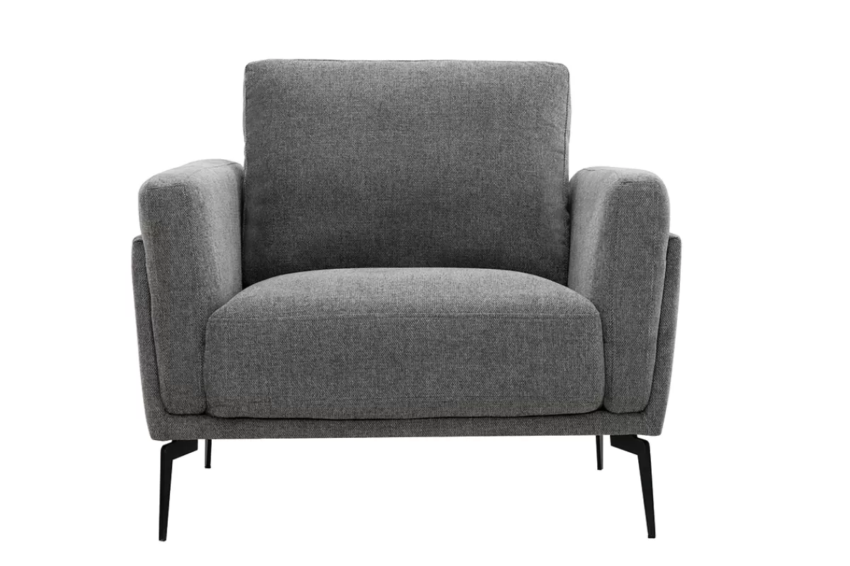 Miliboo Sillones | Sillón-Sillón de tejido efecto aterciopelado texturizado gris MOSCO