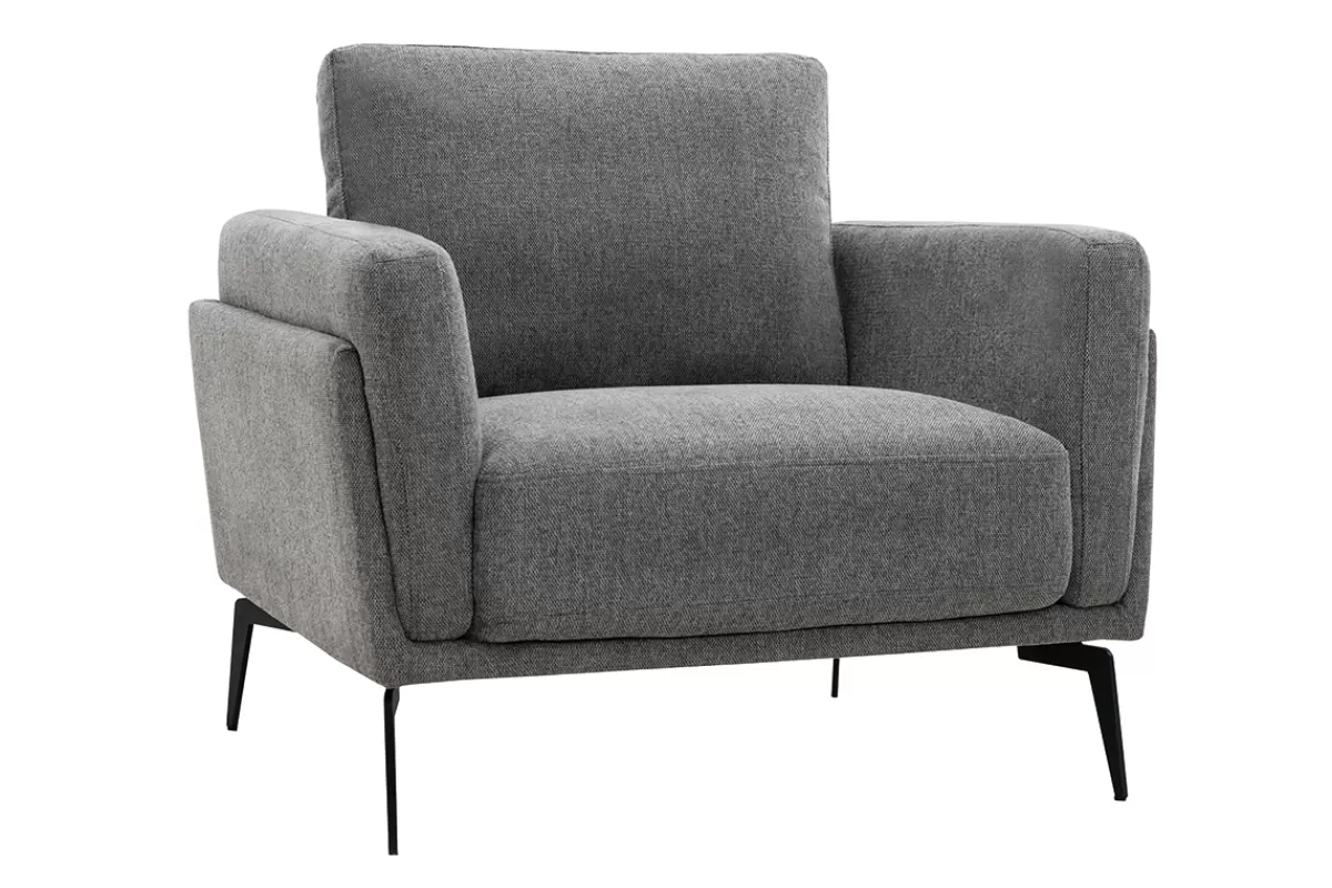 Miliboo Sillones | Sillón-Sillón de tejido efecto aterciopelado texturizado gris MOSCO