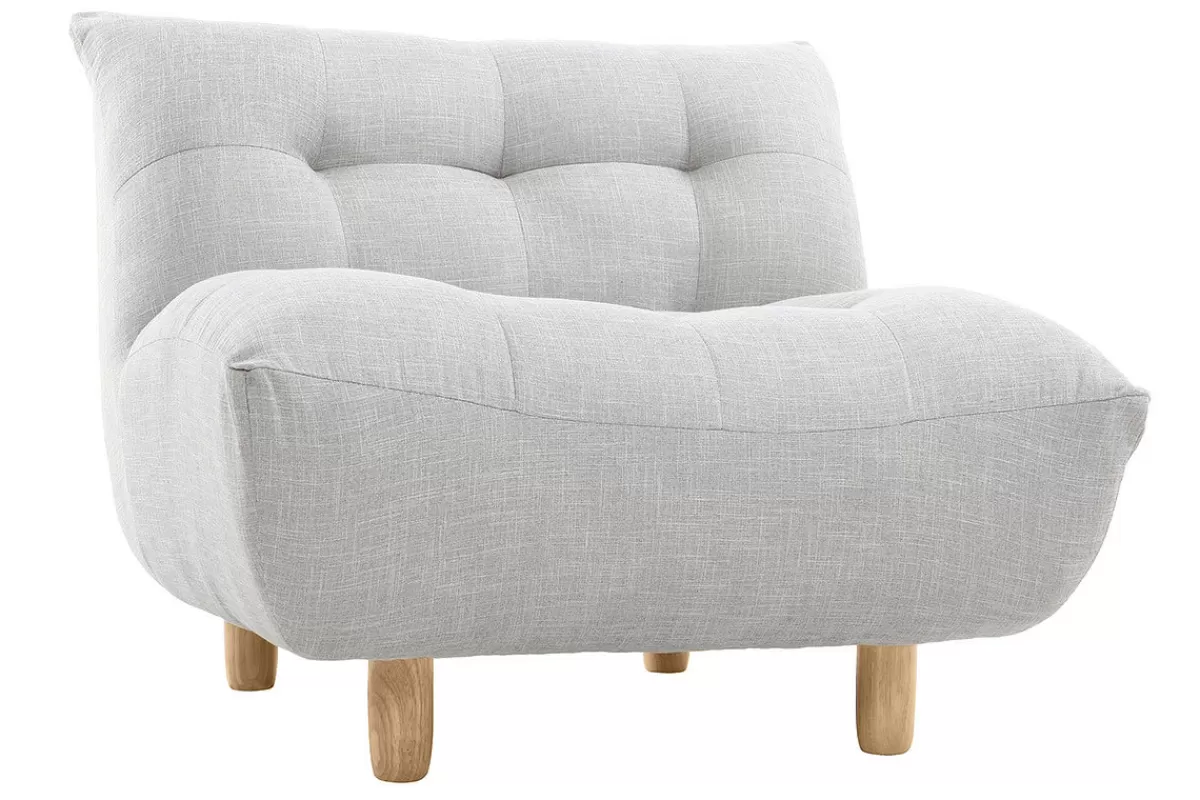 Miliboo Sillones | Sillón-Sillón diseño escandinavo gris y roble YUMI