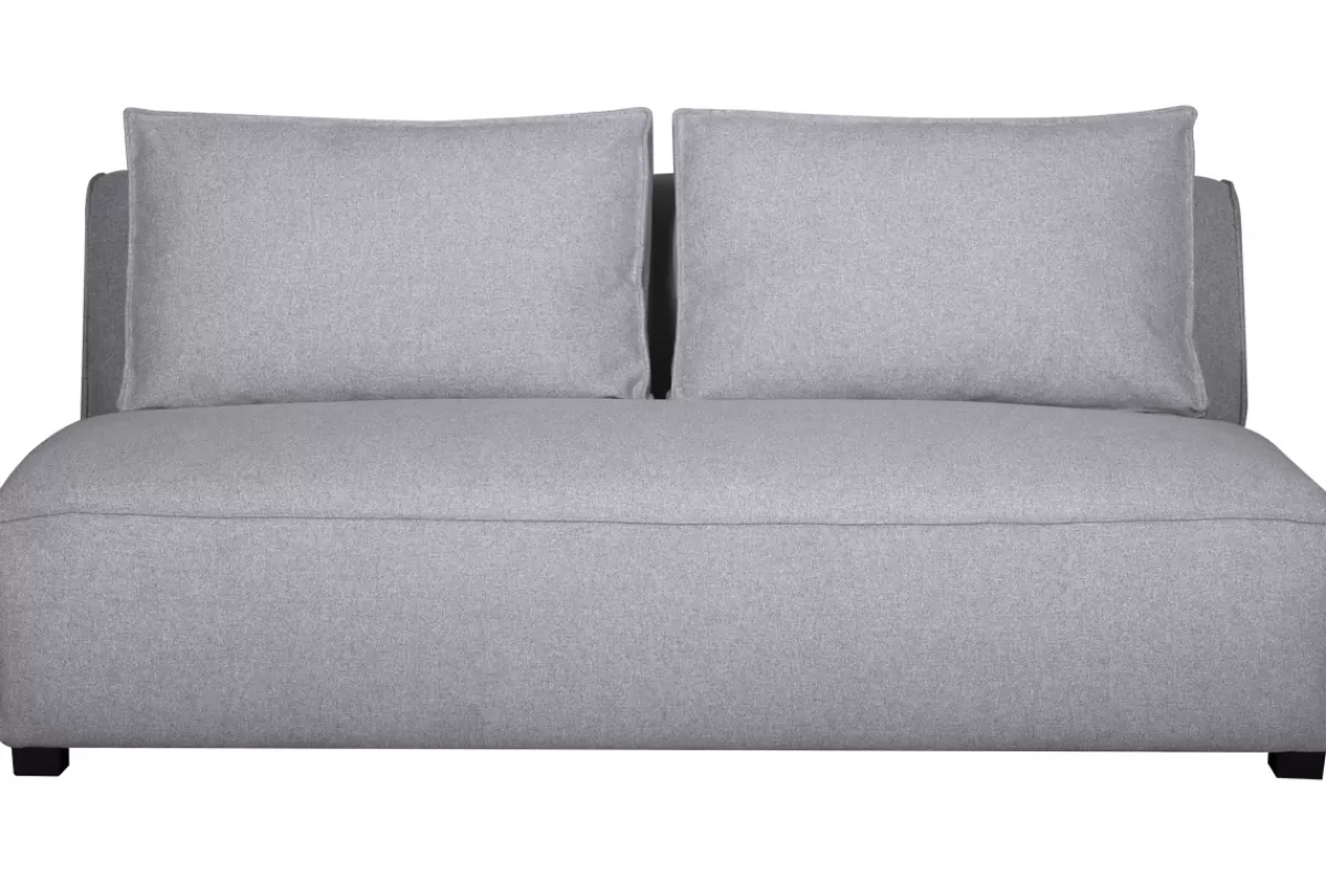 Miliboo Sofá De Diseño | Sillones Cama-Sillón doble moderno en tejido gris claro PLURIEL
