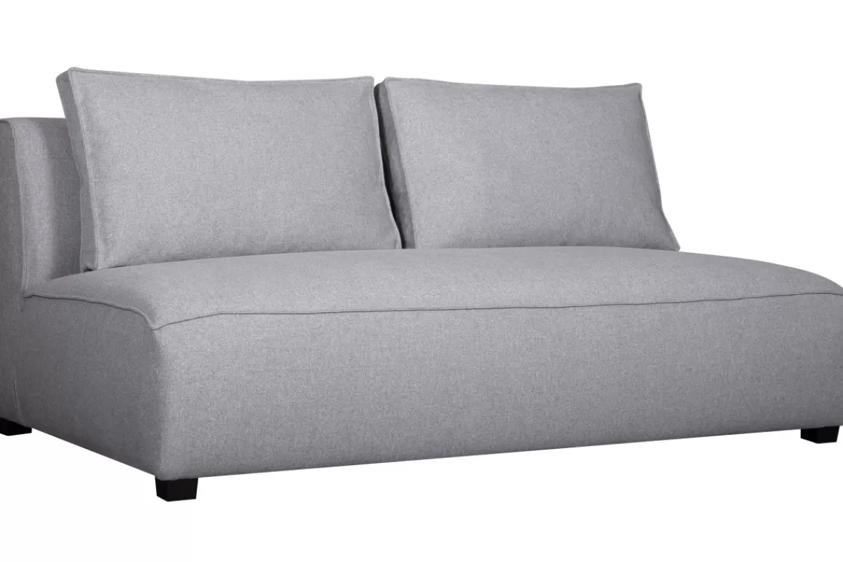 Miliboo Sofá De Diseño | Sillones Cama-Sillón doble moderno en tejido gris claro PLURIEL