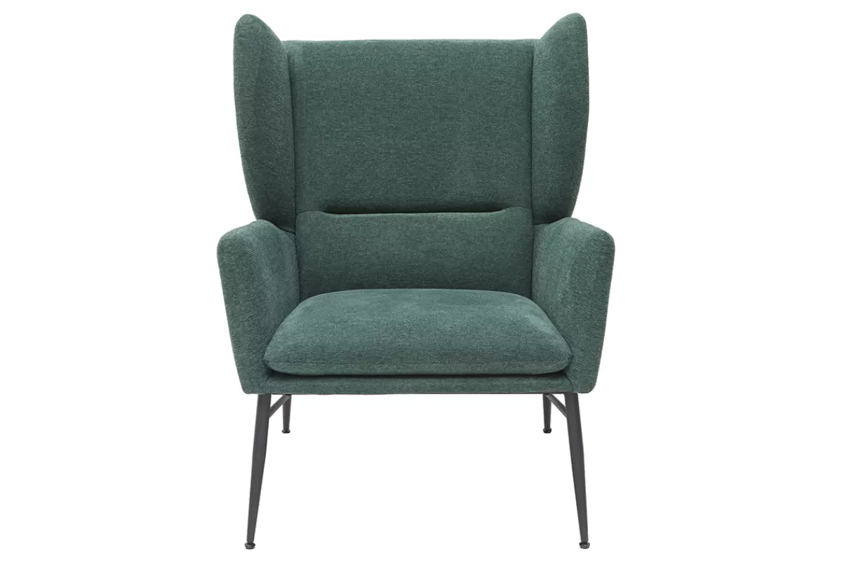 Miliboo Sillones | Sillón-Sillón en metal y tejido efecto terciopelo verde COME