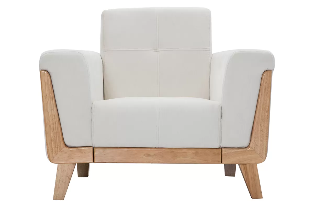 Miliboo Sillones | Sillón-Sillón escandinavo blanco patas madera FJORD