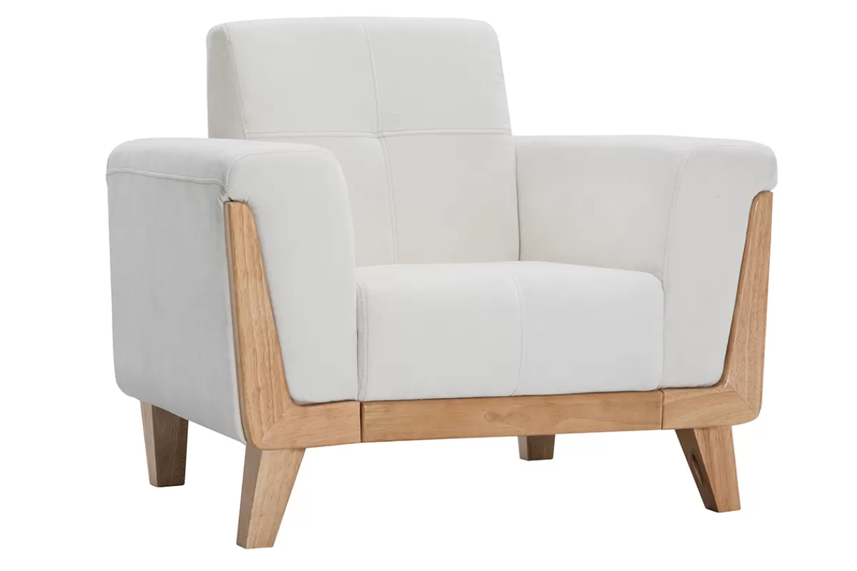 Miliboo Sillones | Sillón-Sillón escandinavo blanco patas madera FJORD