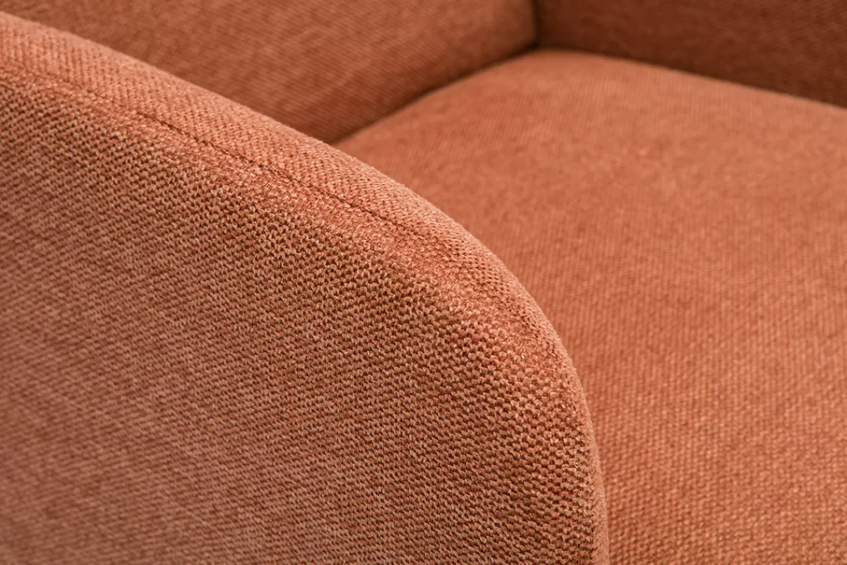 Miliboo Sillones | Sillón-Sillón escandinavo de terciopelo texturizado en color tierra quemada y madera oscura ISKO
