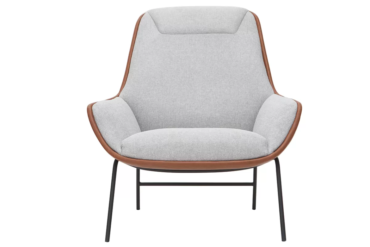 Miliboo Sillones | Sillón-Sillón marrón con tejido efecto terciopelo gris MARCEAU