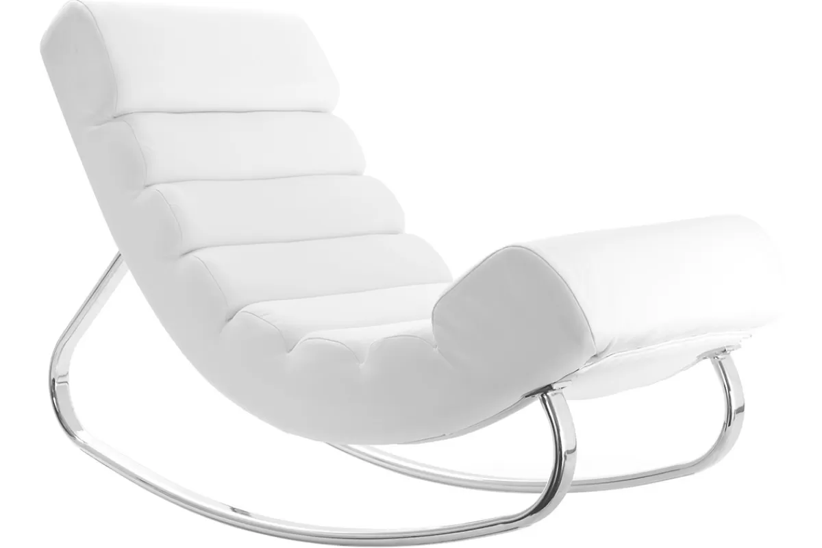 Miliboo Mecedoras | Sillón-Sillón mecedora moderno blanco TAYLOR