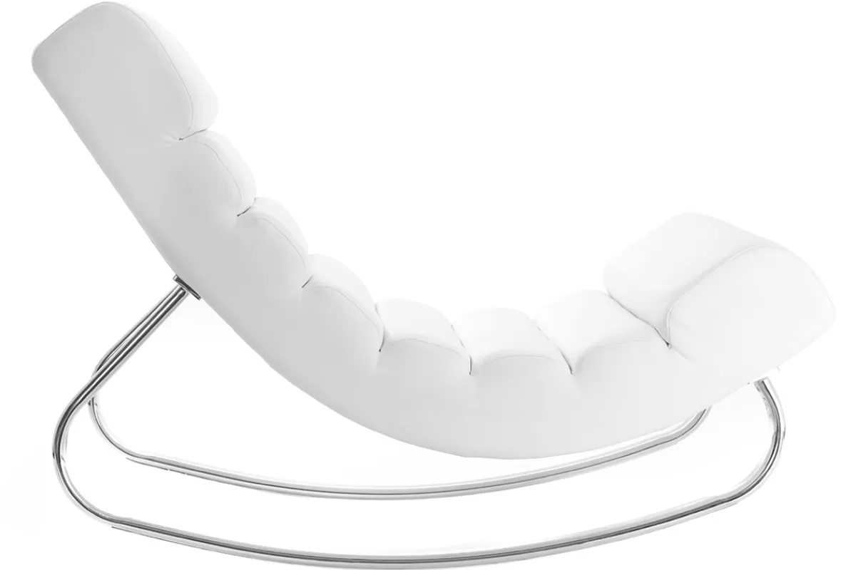 Miliboo Mecedoras | Sillón-Sillón mecedora moderno blanco TAYLOR