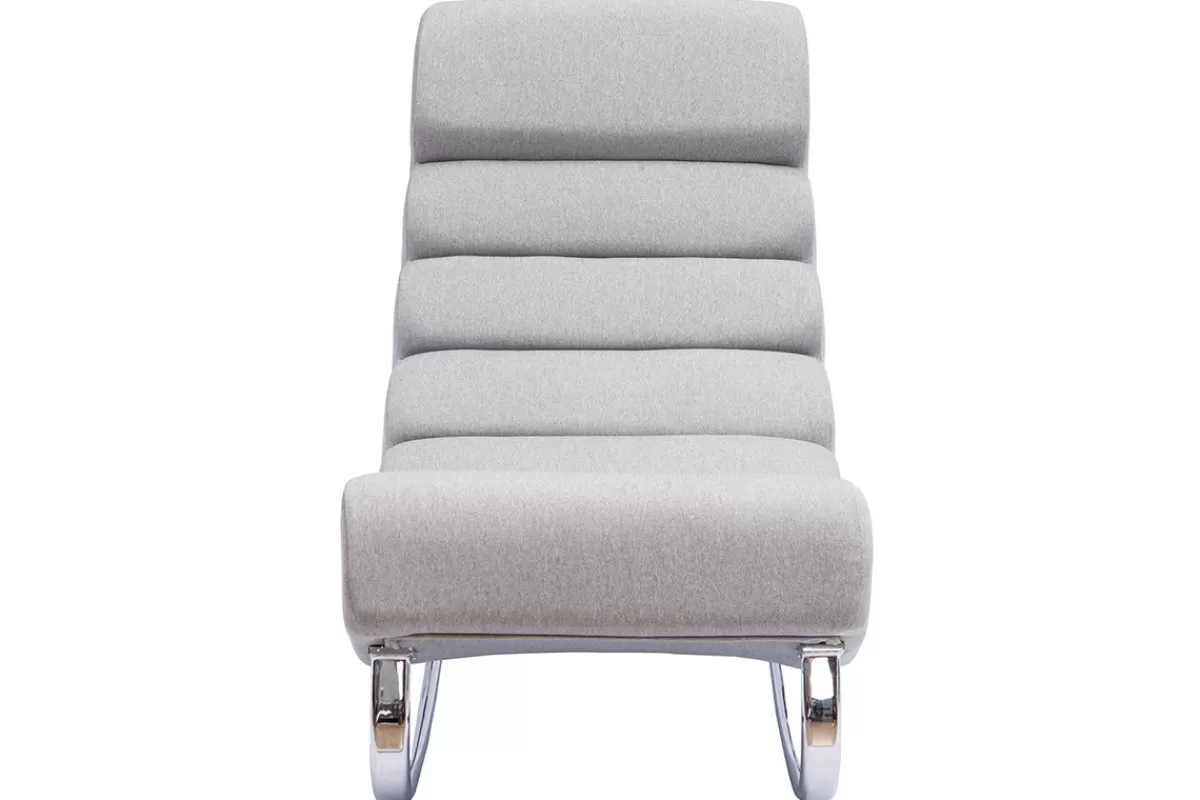 Miliboo Mecedoras | Sillón-Sillón mecedora moderno en tejido gris claro TAYLOR