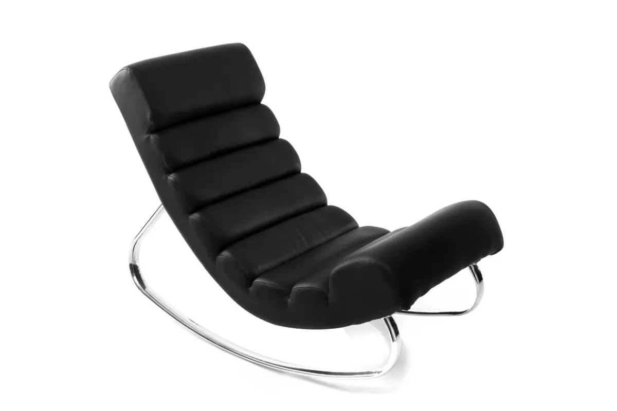 Miliboo Mecedoras | Sillón-Sillón mecedora moderno negro TAYLOR