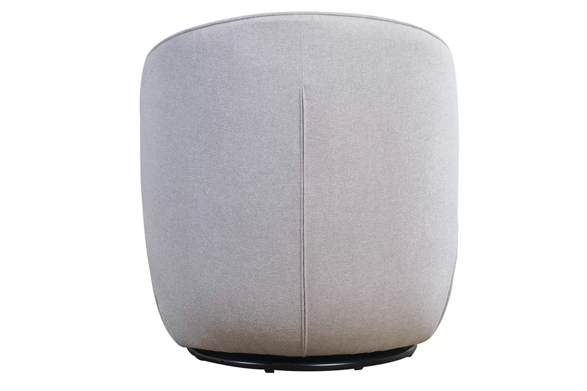 Miliboo Sillones | Sillón-Sillón moderno giratorio de tejido efecto aterciopelado texturizado beige AMBER