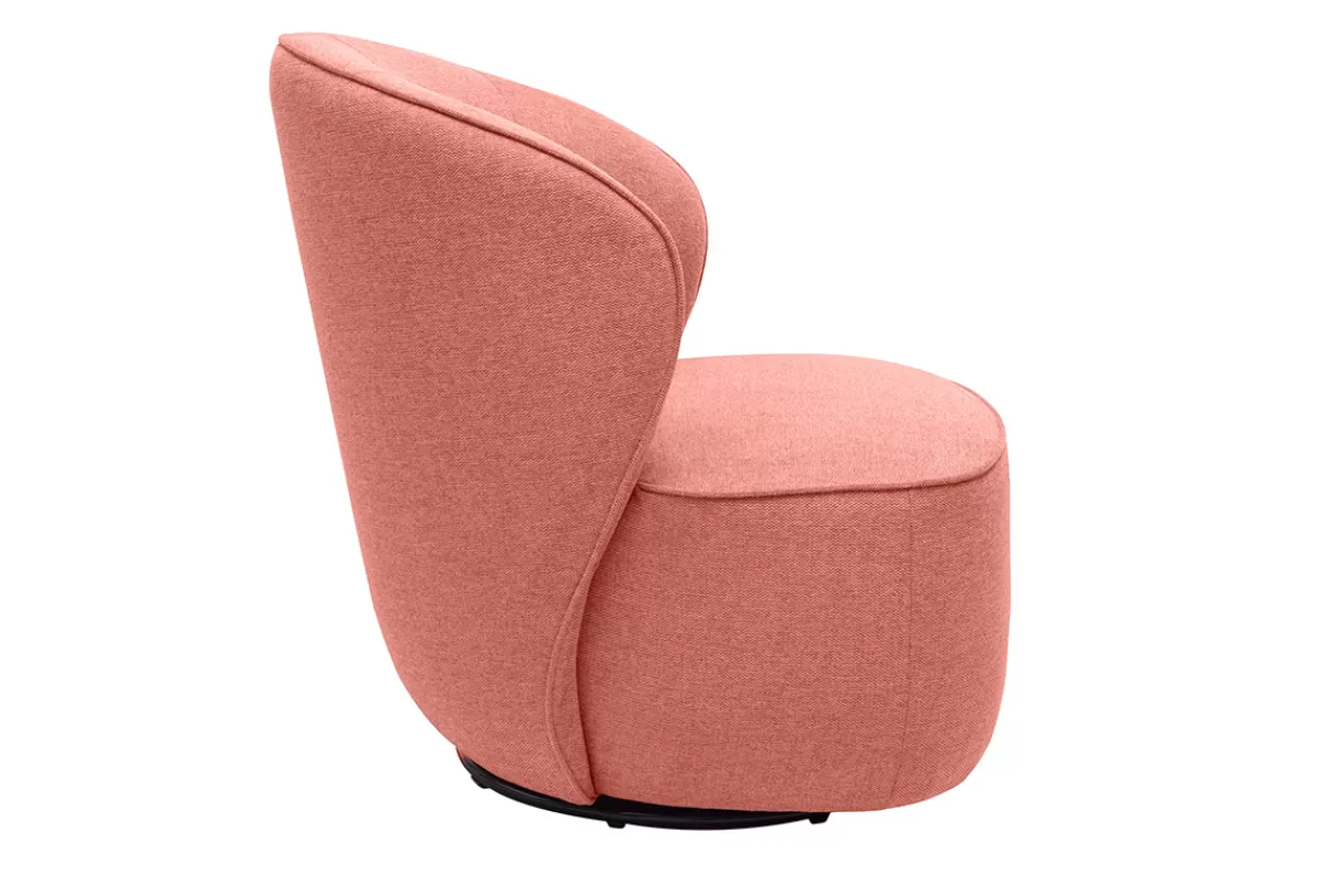 Miliboo Sillones | Sillón-Sillón moderno giratorio de tejido efecto aterciopelado texturizado terracota AMBER