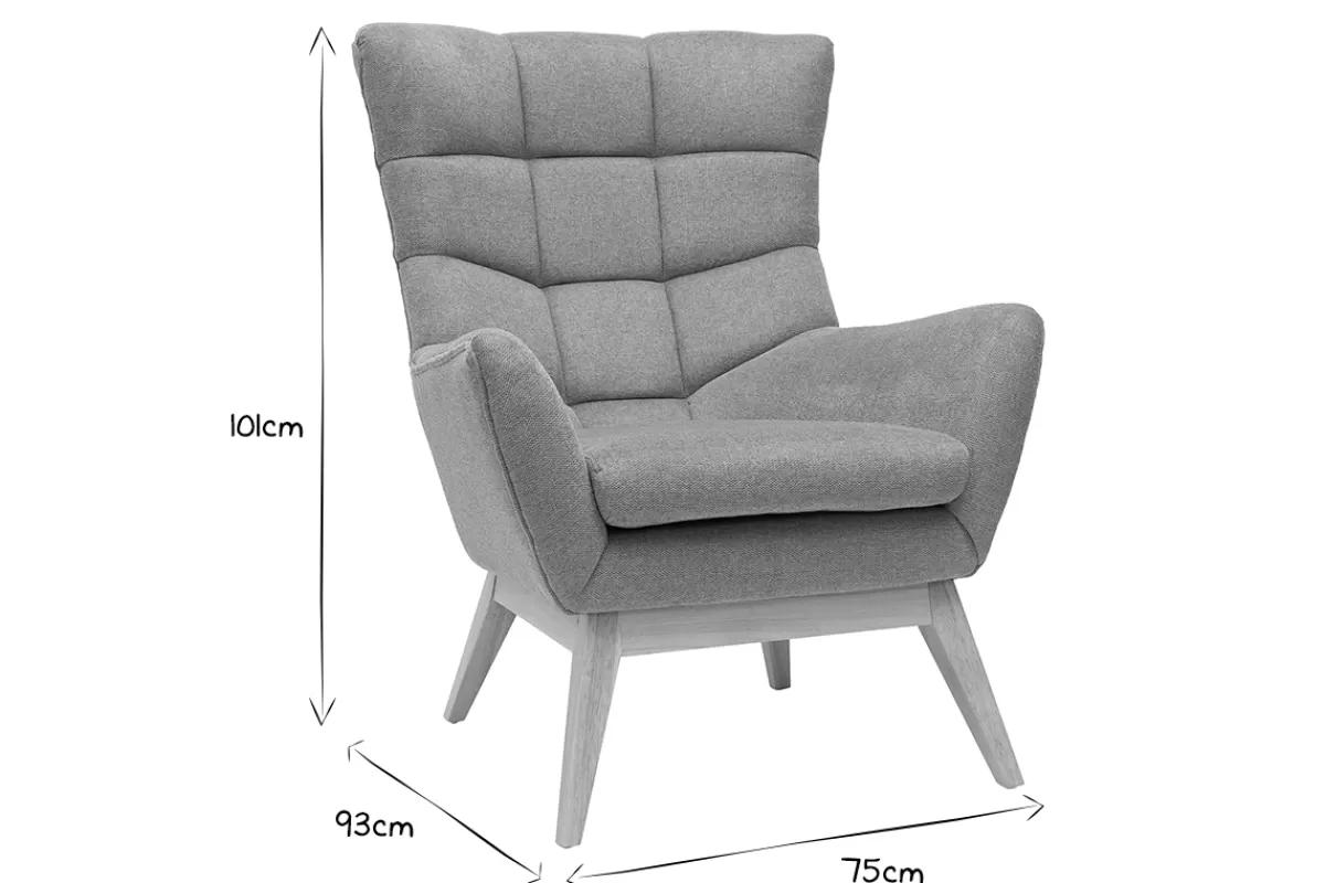 Miliboo Sillones | Sillón-Sillón nórdico con tejido efecto aterciopelado texturizado color terracota y madera BRODY
