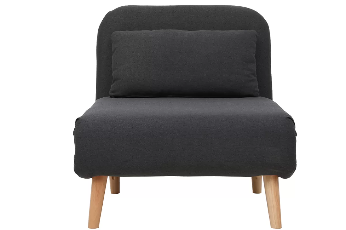 Miliboo Sillones | Sillones Cama-Sillón nórdico convertible tejido gris oscuro AMIKO