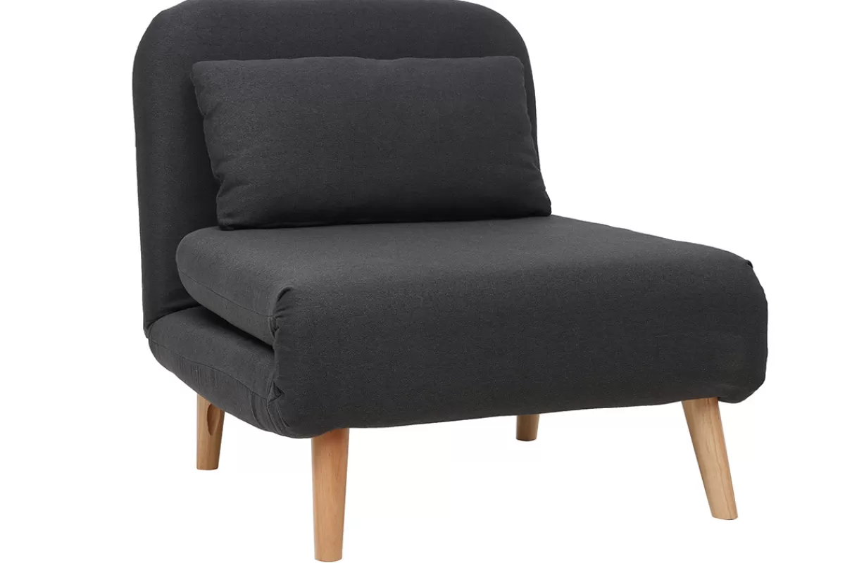 Miliboo Sillones | Sillones Cama-Sillón nórdico convertible tejido gris oscuro AMIKO