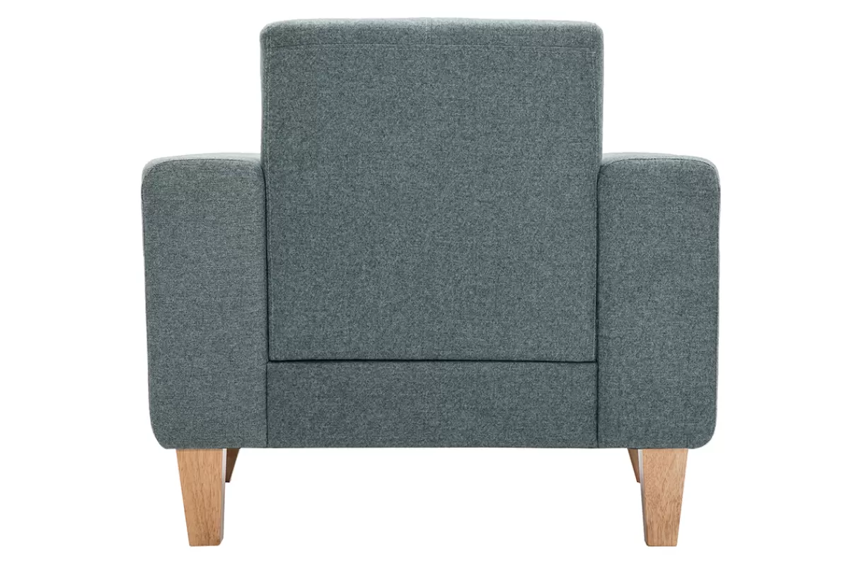 Miliboo Sillones | Sillón-Sillón nórdico de tejido verde grisáceo y madera clara FJORD