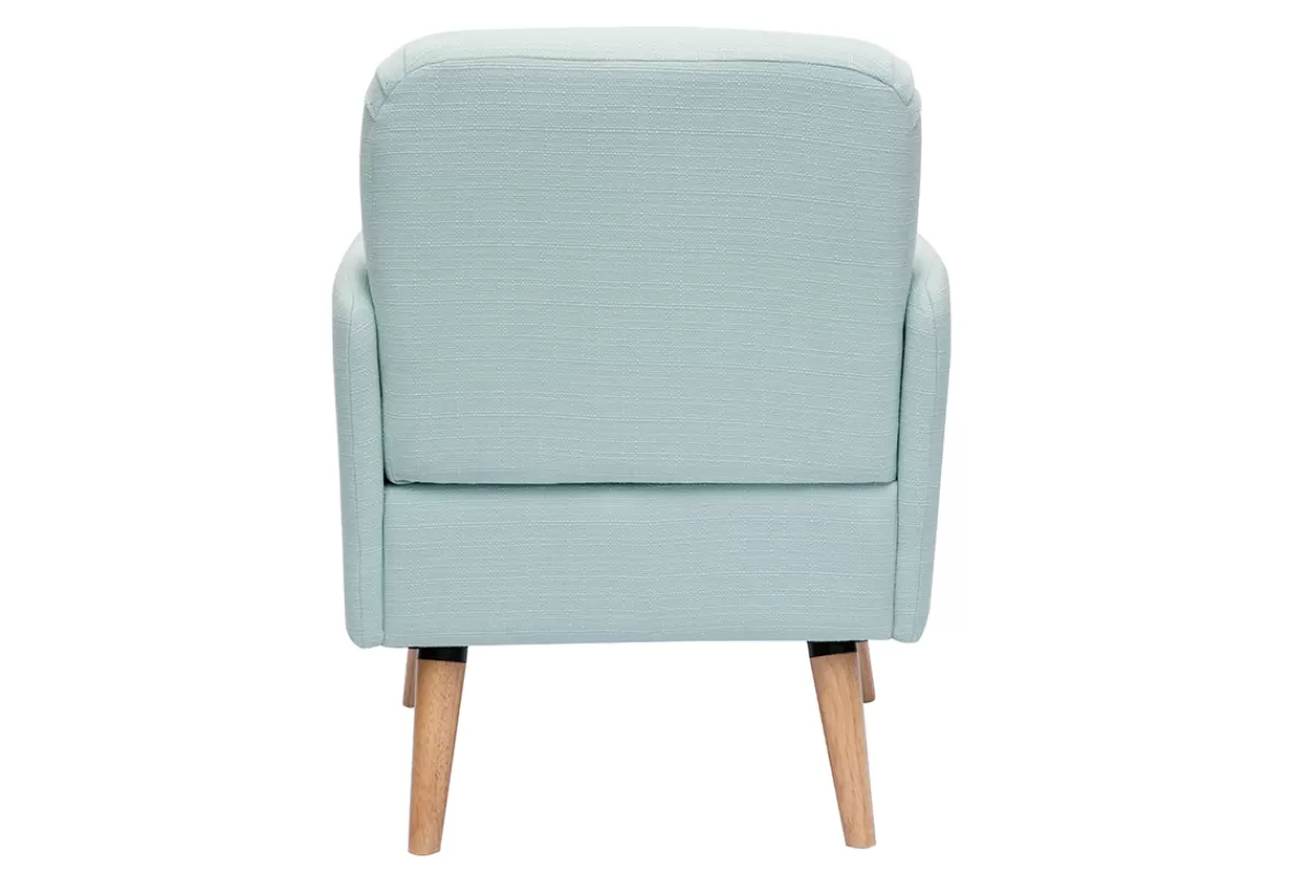 Miliboo Sillones | Sillón-Sillón nórdico de tela menta al agua y madera clara ISKO