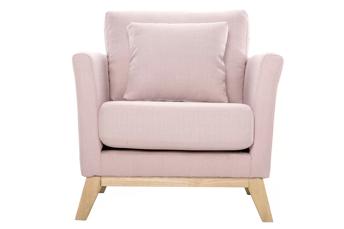 Miliboo Sillones | Sillón-Sillón nórdico desenfundable de tela rosa OSLO