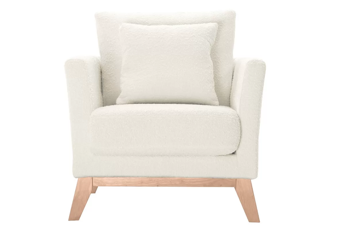 Miliboo Sillones | Sillón-Sillón nórdico desenfundable efecto borreguillo blanco OSLO