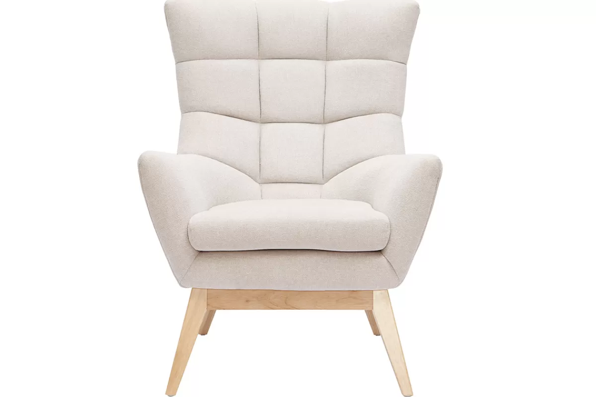 Miliboo Sillones | Sillón-Sillón nórdico efecto aterciopelado natural con patas de madera BRODY