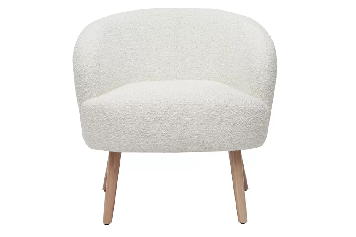 Miliboo Sillones | Sillón-Sillón nórdico efecto borreguillo y madera MAGGIE