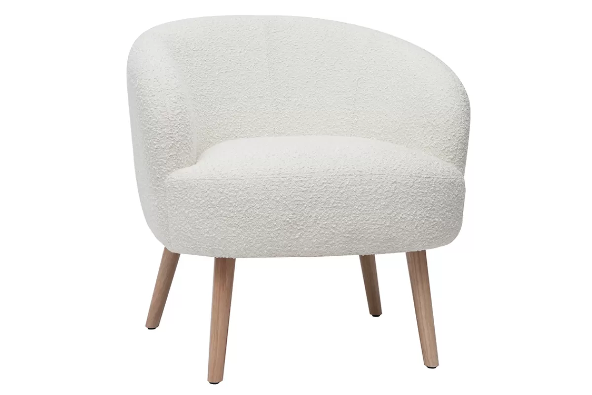 Miliboo Sillones | Sillón-Sillón nórdico efecto borreguillo y madera MAGGIE