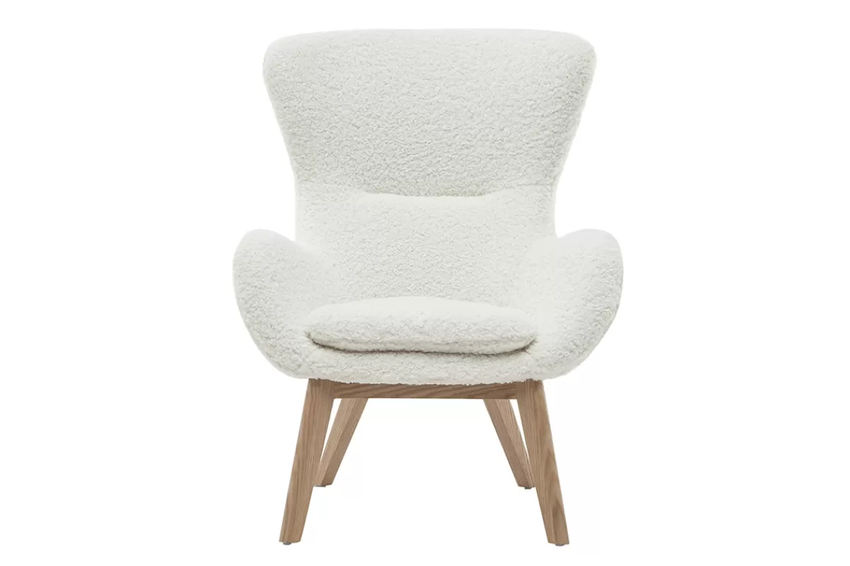 Miliboo Sillones | Sillón-Sillón nórdico tejido oveja y madera ESKUA