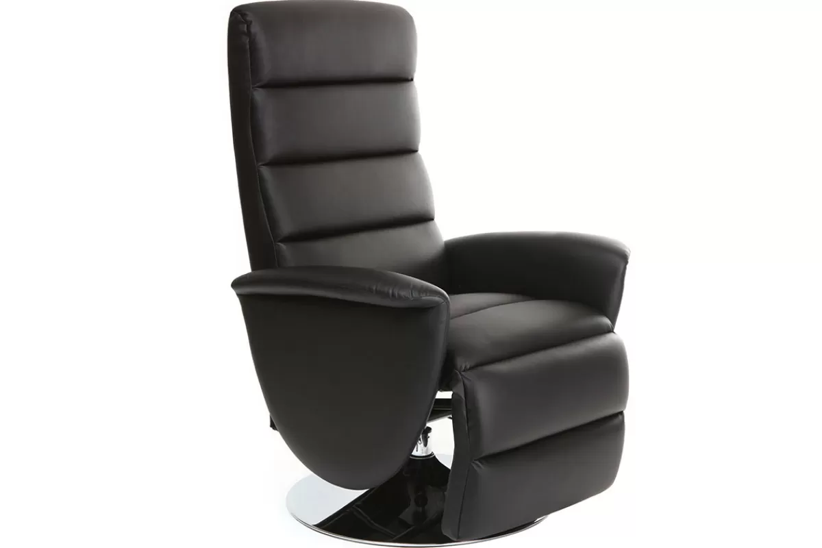 Miliboo Sillones De Relax | Sillón-Sillón relax manual negro NELSON