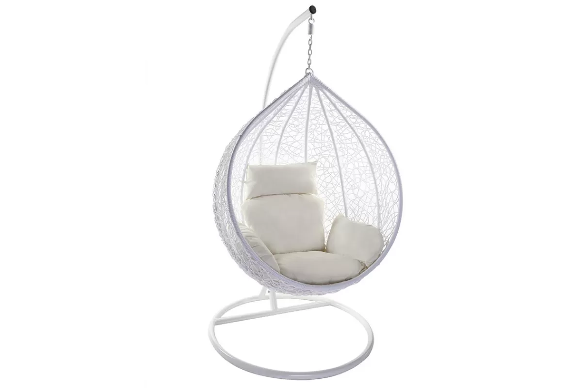 Miliboo Sillón | Silla De Jardín-Sillón suspendido huevo resina blanco MOJO