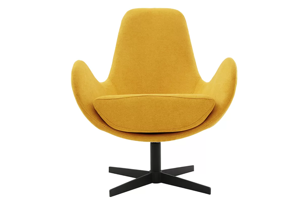 Miliboo Sillones | Sillón-Sillón terciopelo amarillo mostaza ANDY