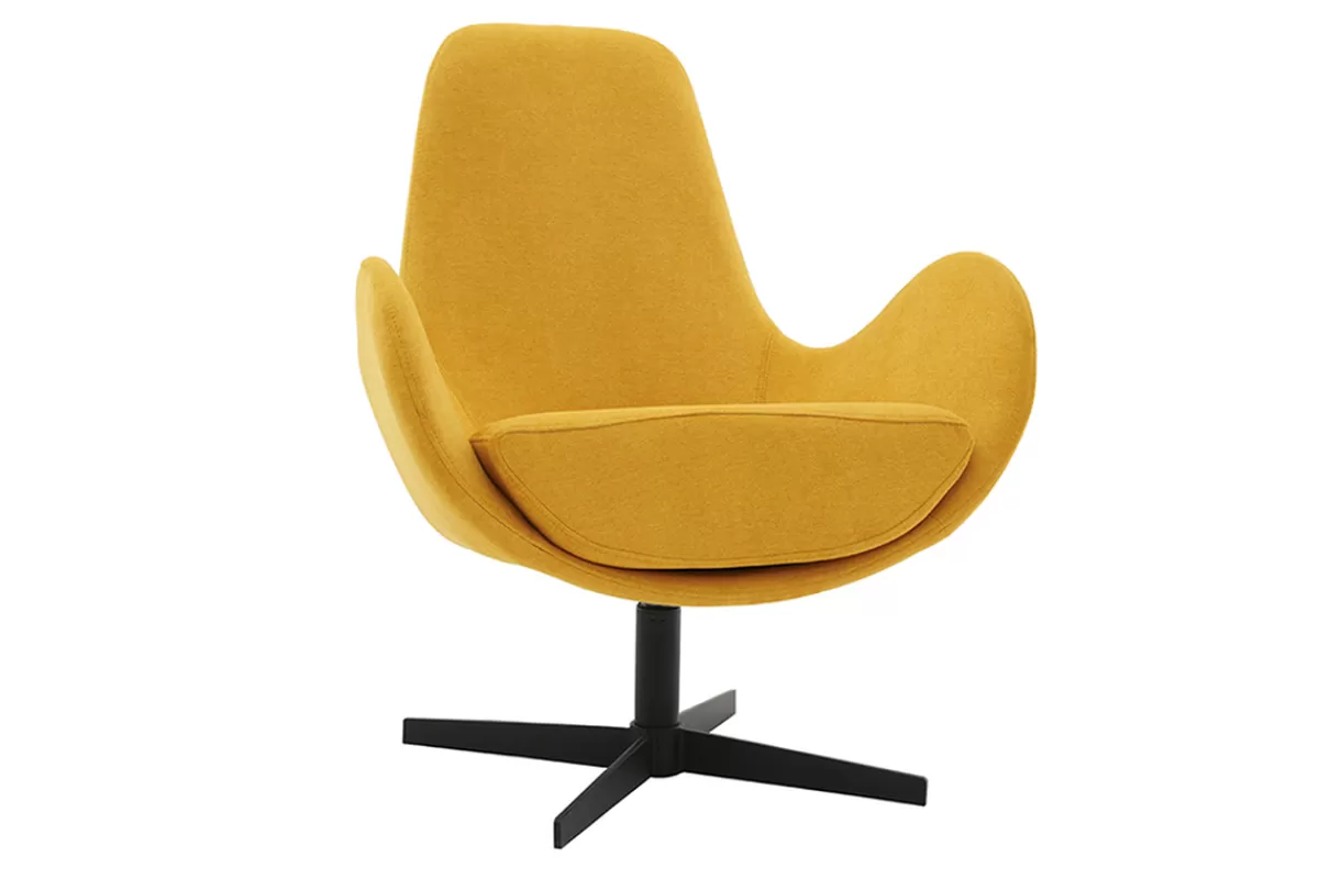 Miliboo Sillones | Sillón-Sillón terciopelo amarillo mostaza ANDY