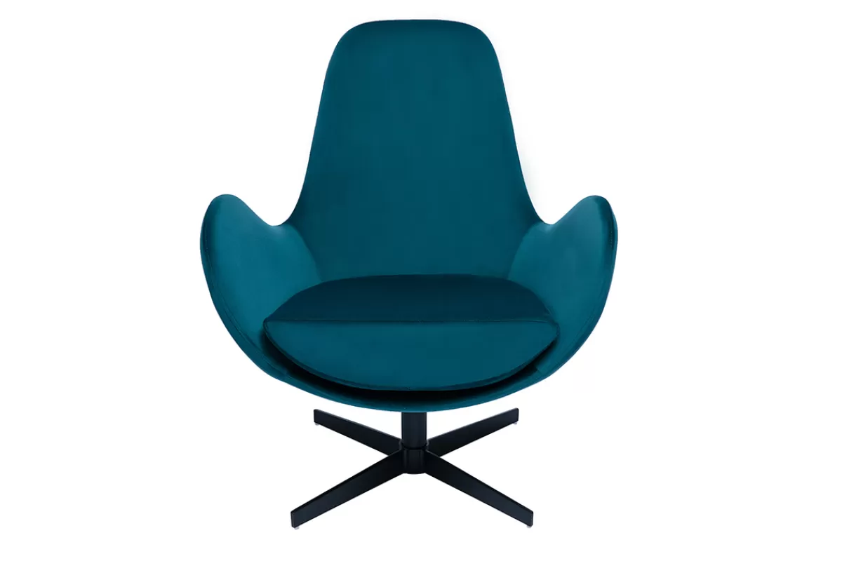 Miliboo Sillones | Sillón-Sillón terciopelo azul petróleo ANDY