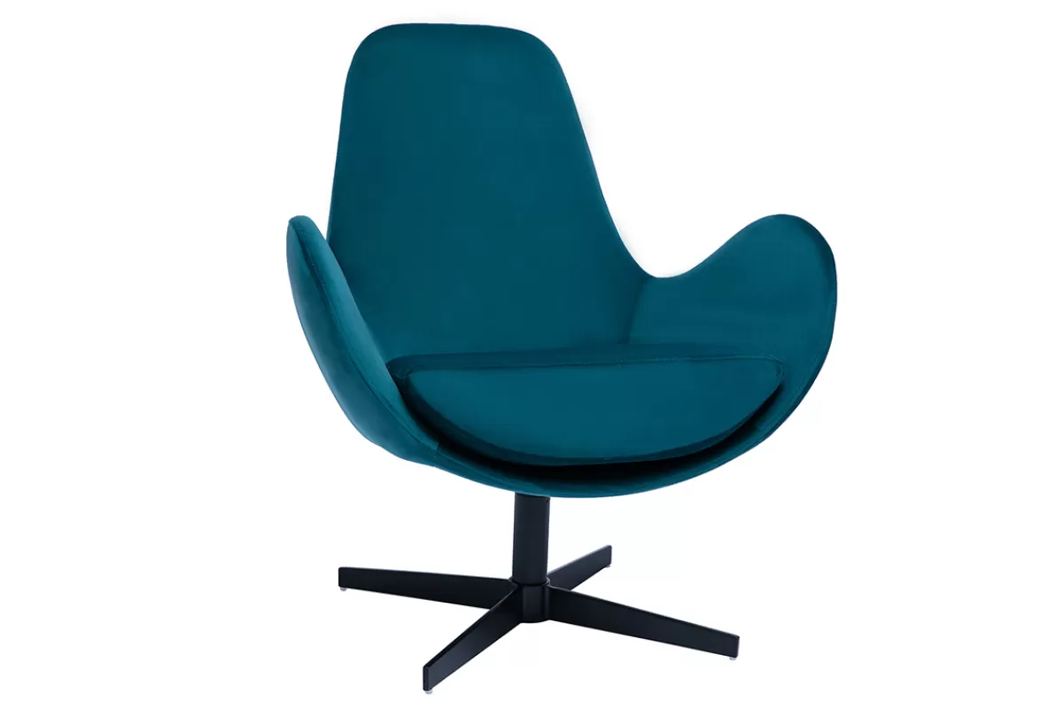 Miliboo Sillones | Sillón-Sillón terciopelo azul petróleo ANDY