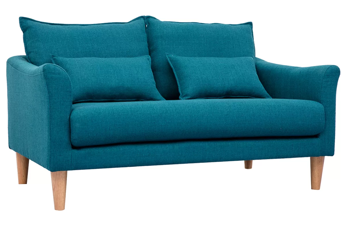 Miliboo Sofá De Diseño-Sofá 2 plazas azul petróleo KATE