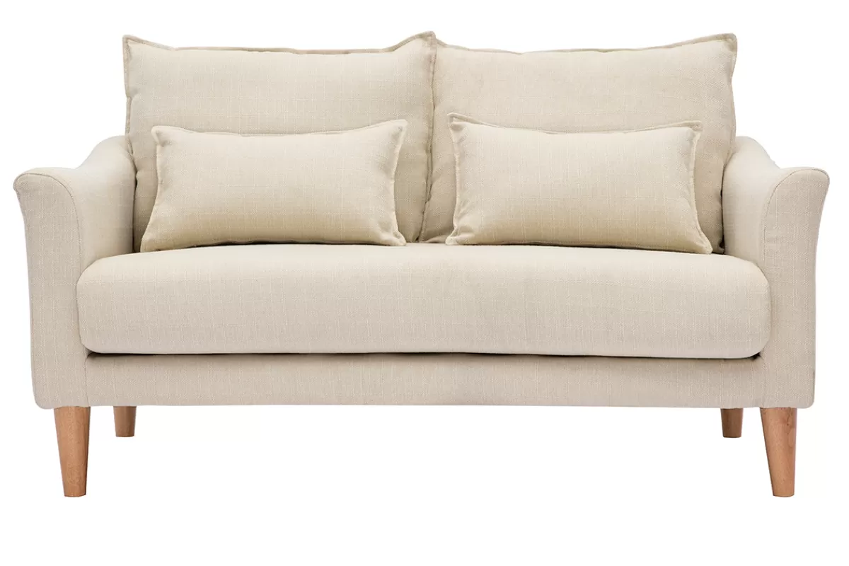 Miliboo Sofá De Diseño-Sofá 2 plazas beige KATE