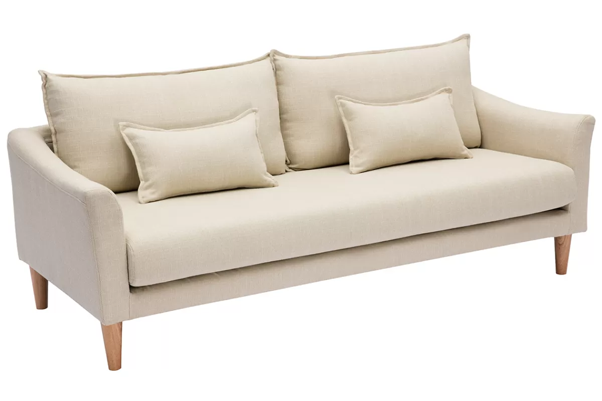 Miliboo Sofá De Diseño-Sofá 3 plazas beige KATE
