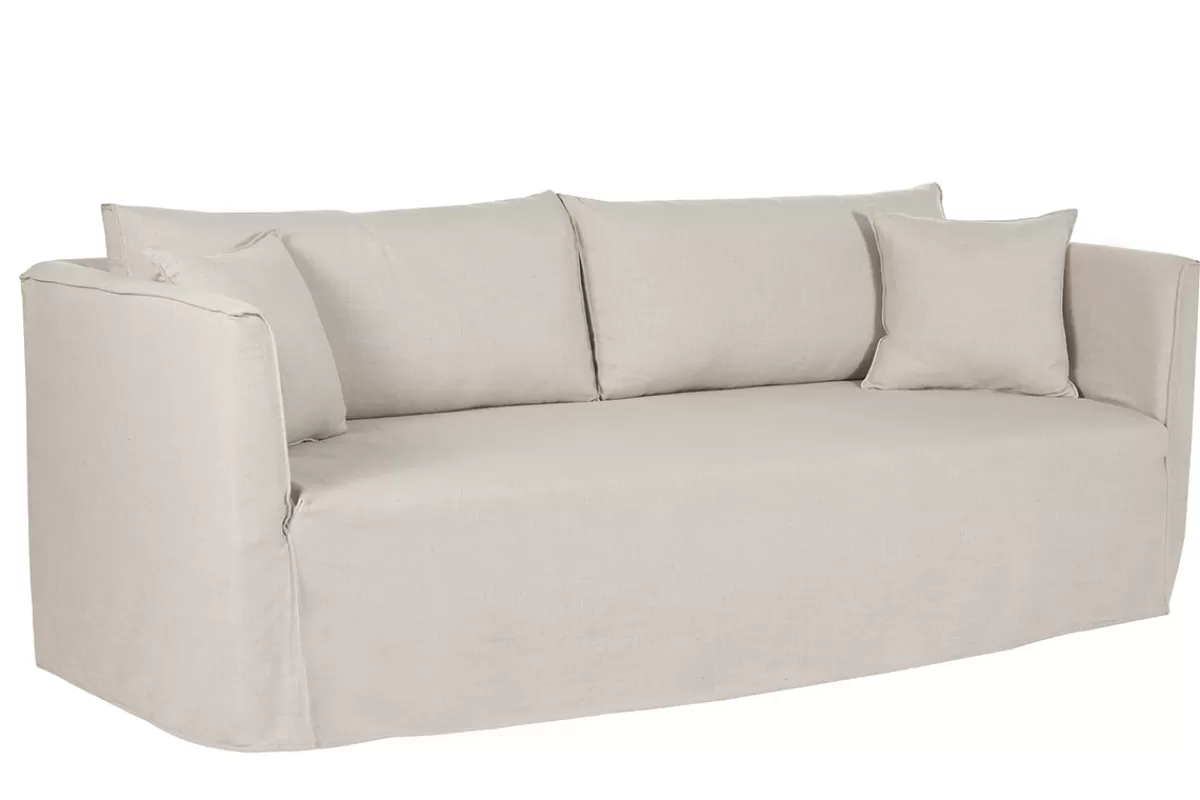 Miliboo Sofá De Diseño-Sofá 4-5 plazas desenfundable de tejido beige ADELE