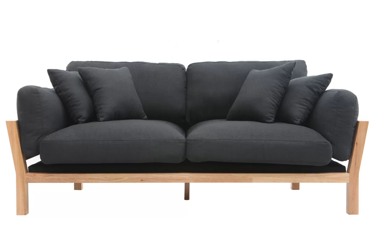 Miliboo Sofá De Diseño-Sofá 3 plazas desenfundable gris antracita KYO