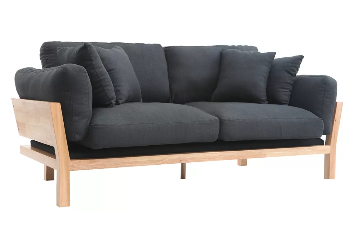 Miliboo Sofá De Diseño-Sofá 3 plazas desenfundable gris antracita KYO