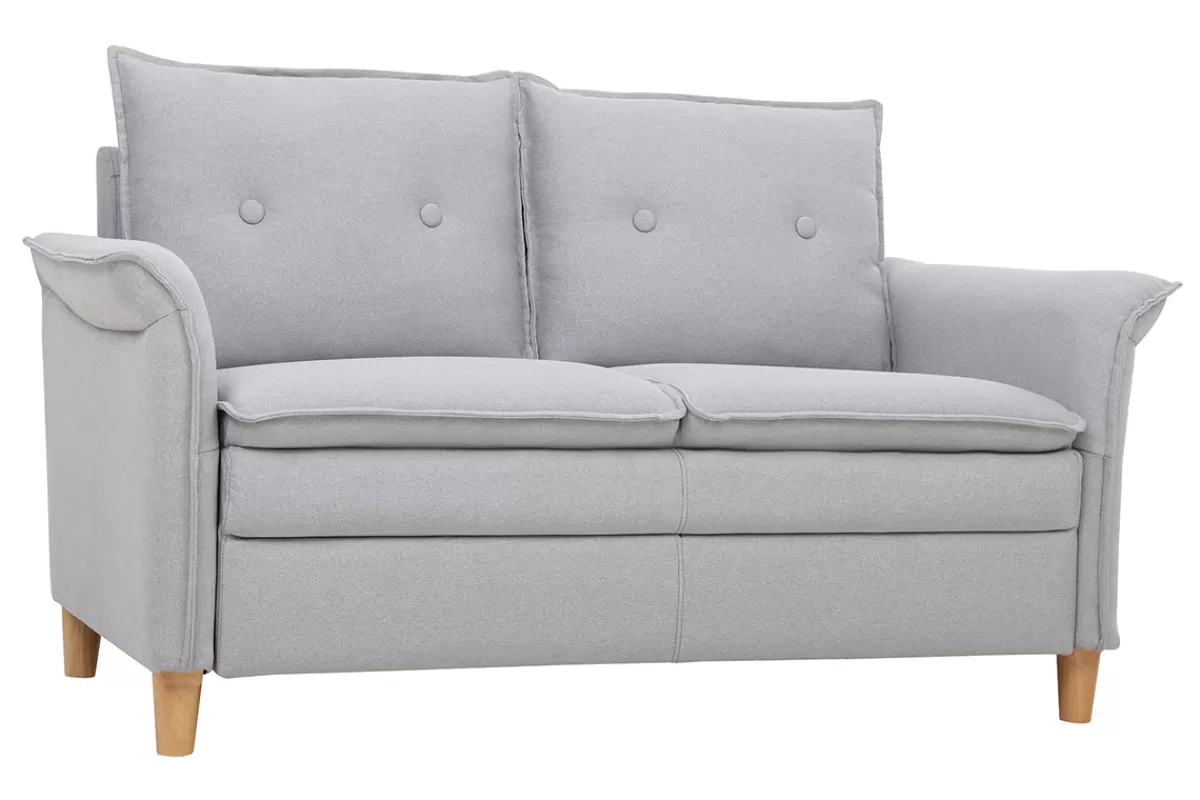 Miliboo Sofá De Diseño-Sofá 2 plazas en tejido gris claro CLIFF