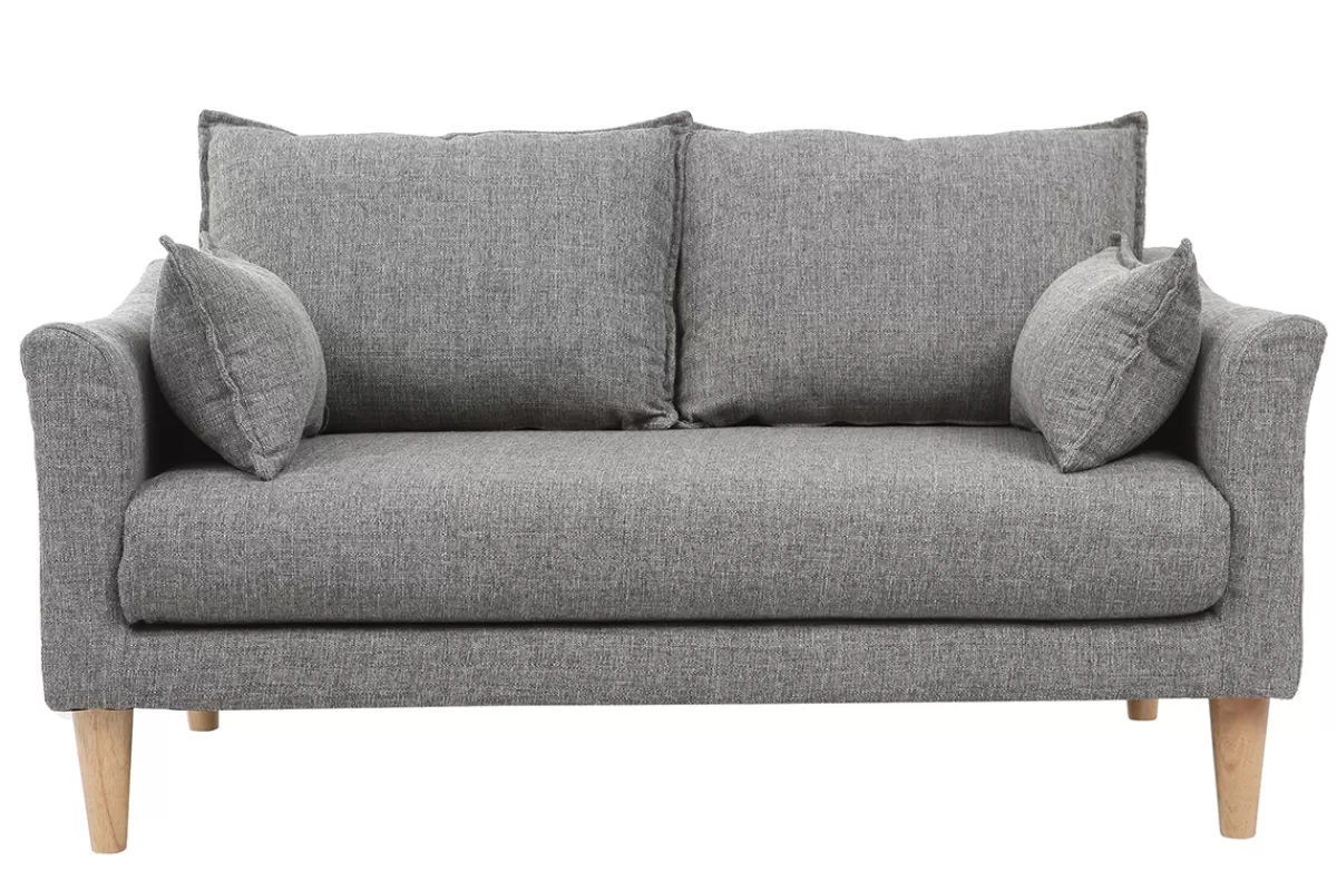 Miliboo Sofá De Diseño-Sofá 2 plazas gris KATE