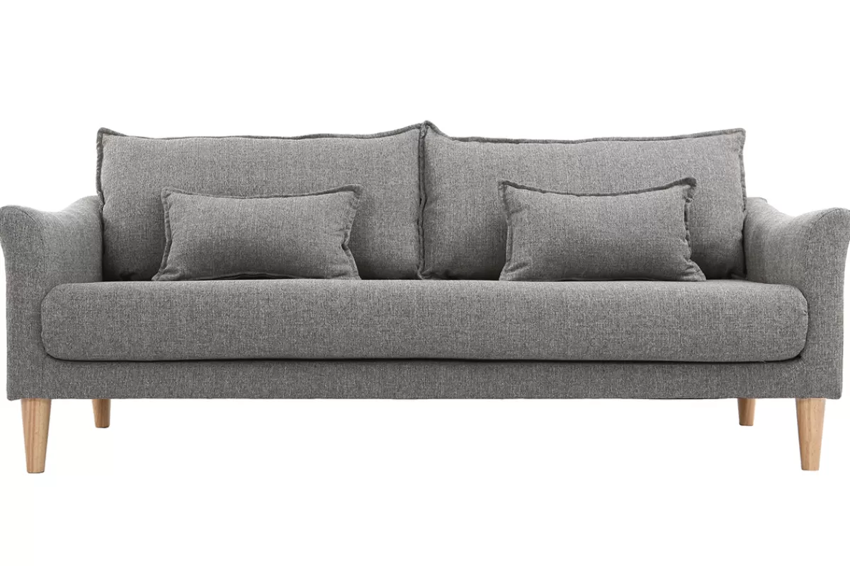 Miliboo Sofá De Diseño-Sofá 3 plazas gris KATE