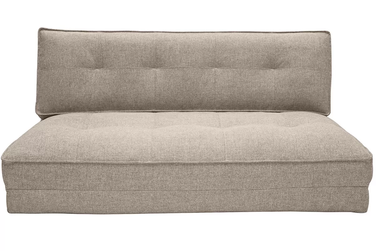 Miliboo Sillones Cama-Sofá cama de 2 plazas convertible en tela color topo SALLY