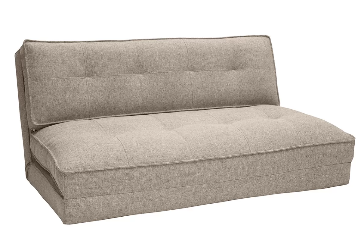 Miliboo Sillones Cama-Sofá cama de 2 plazas convertible en tela color topo SALLY