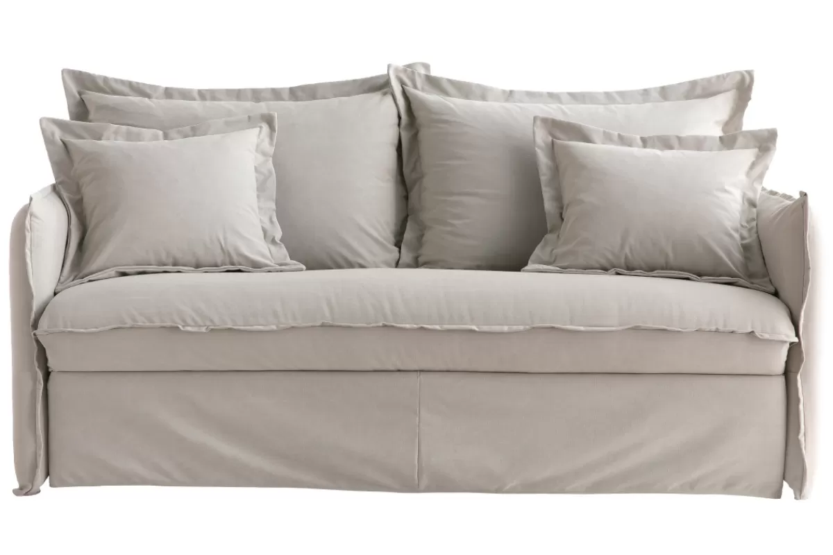 Miliboo Sofá Cama-Sofá cama desenfundable de algodón beige ALDO