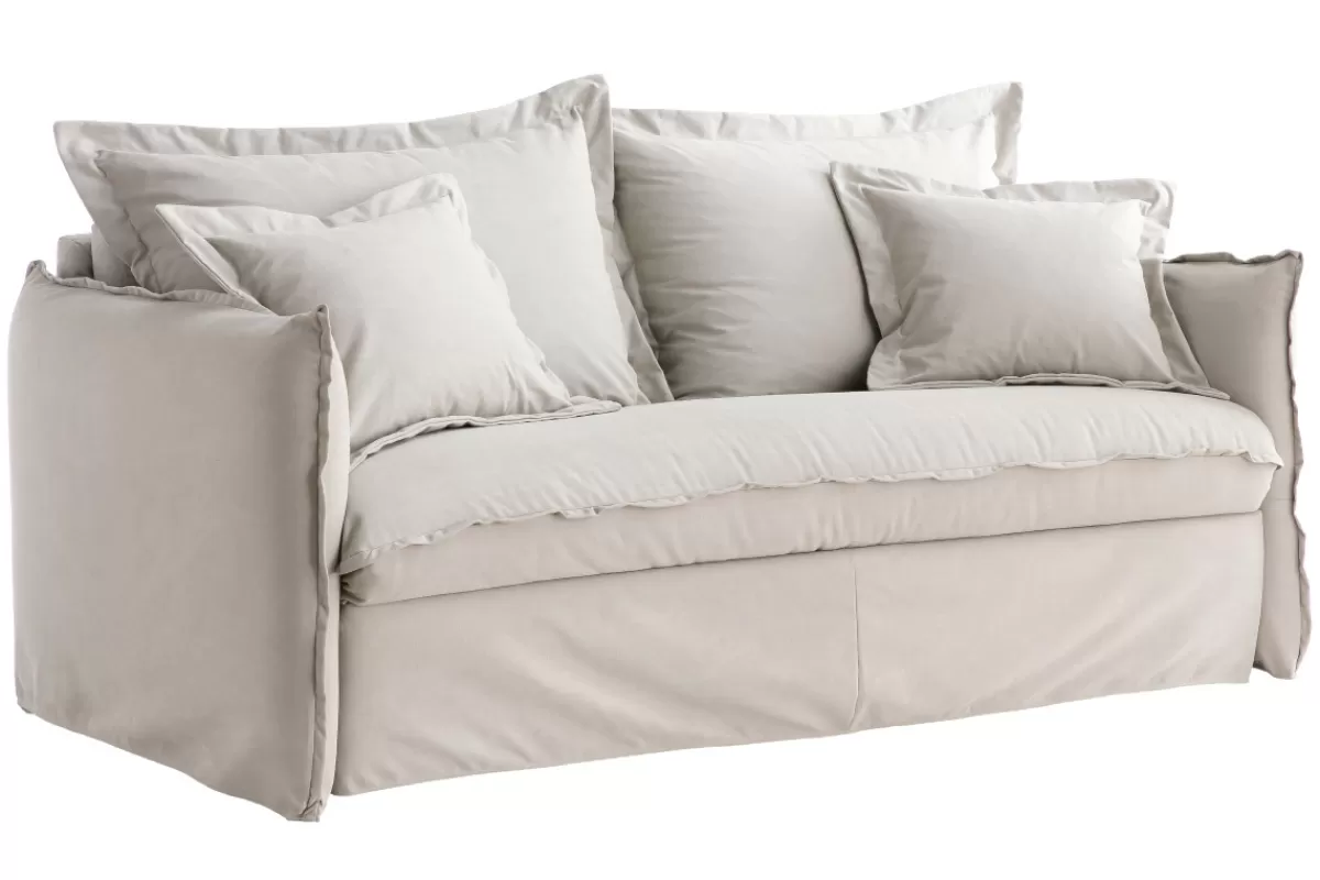 Miliboo Sofá Cama-Sofá cama desenfundable de algodón beige ALDO