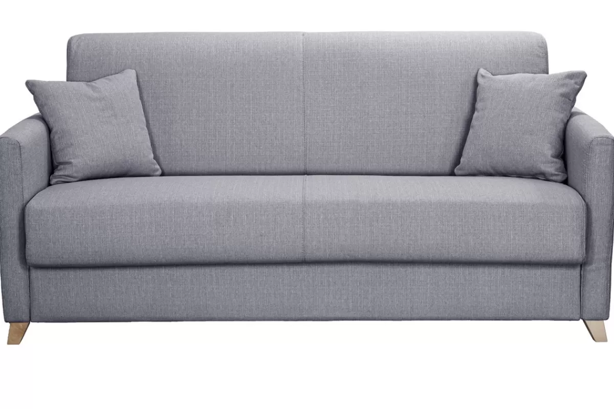 Miliboo Sofá Cama-Sofá cama 3 plazas nórdico gris claro con colchón de 18 cm SKANDY